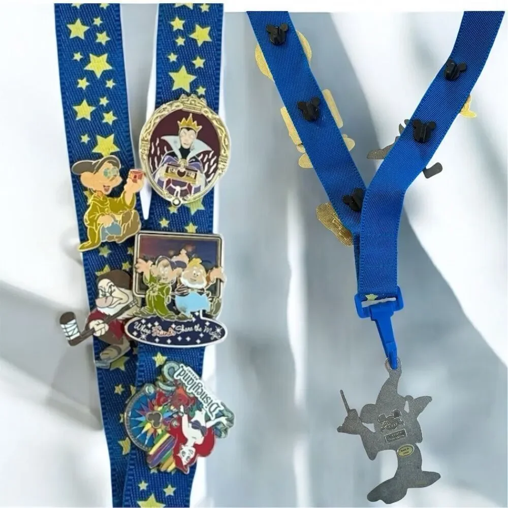 Vintage Disney 2003 Sorcerer Apprentice Mickey Lanyard Collectable Trading Pins